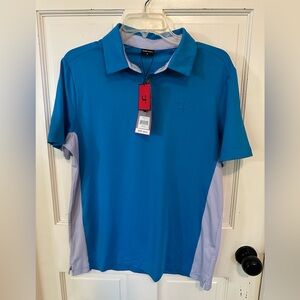 Short Par 4 Men's Shirt, Golf‎ Polo, Size Med, NWT, Blue, Short Sleeves, Wicking